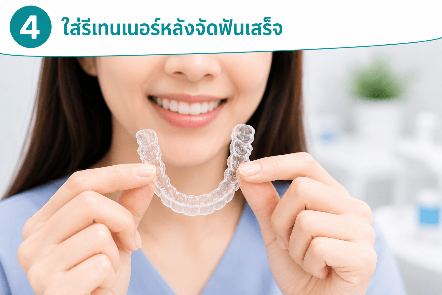 ใส่รีเทนเนอร์หลังจัดฟันเสร็จ